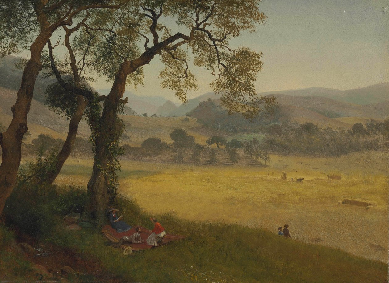 A golden summer day near Oakland  av Albert Bierstadt
