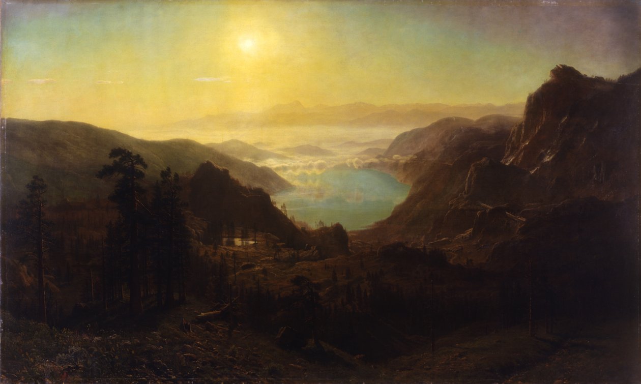 Donner Lake från toppen, 1873 av Albert Bierstadt
