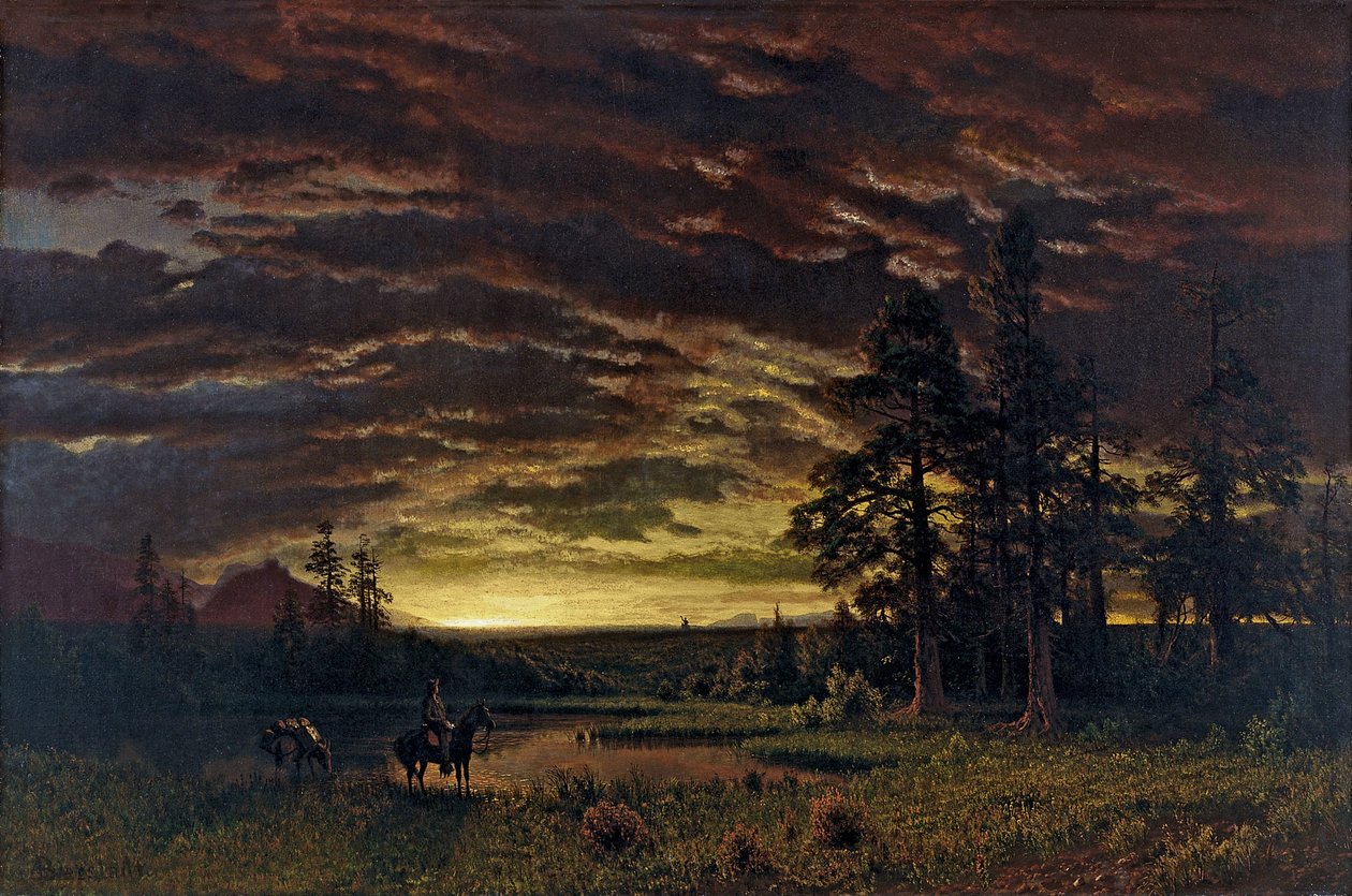 Evening on the Prairie av Albert Bierstadt