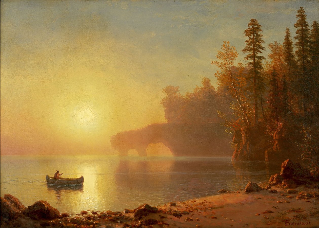 Indian Canoe av Albert Bierstadt