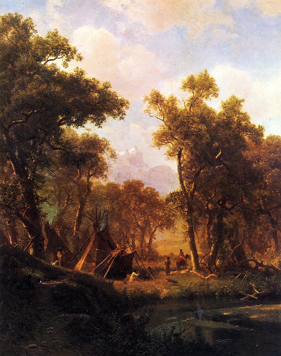 Indian Encampment Shoshone Village av Albert Bierstadt
