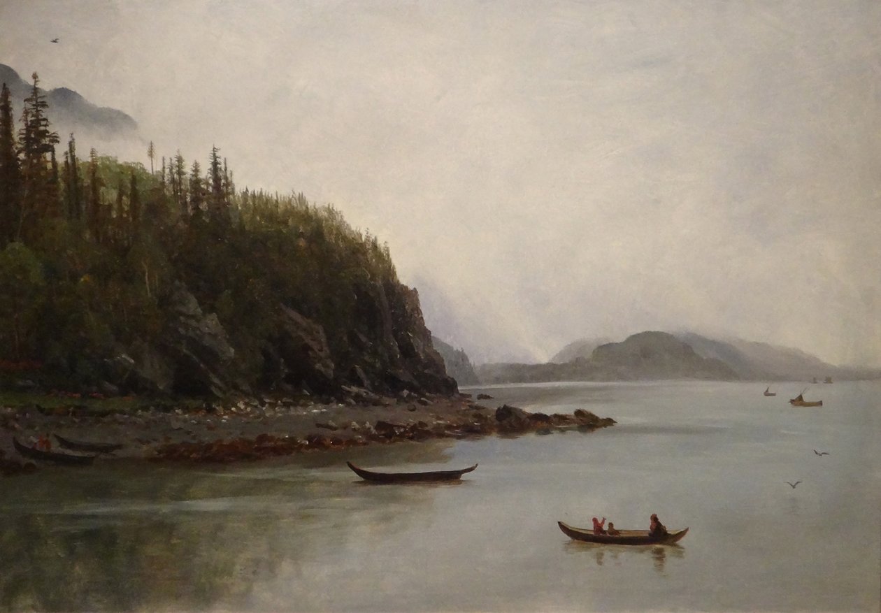 Indians Fishing av Albert Bierstadt