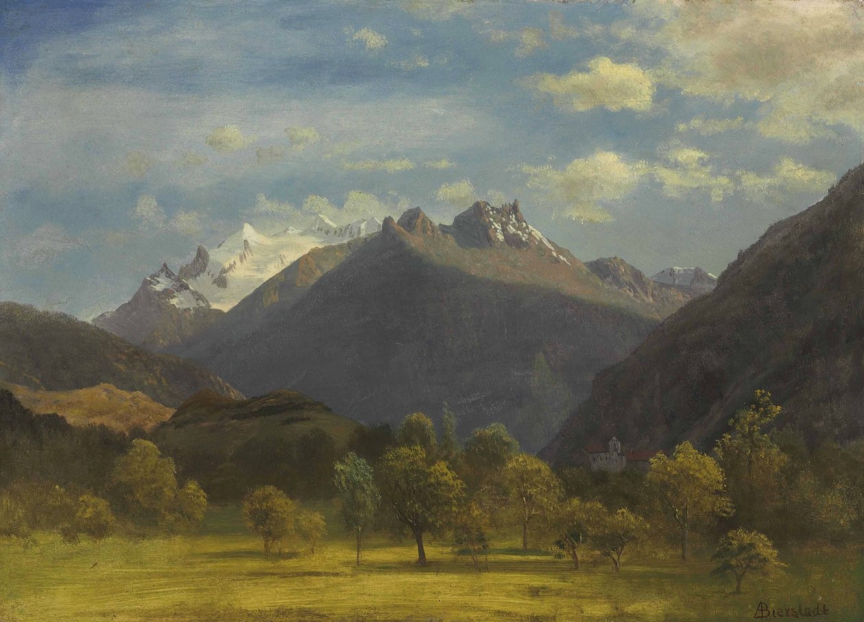 The Alps from Visp av Albert Bierstadt