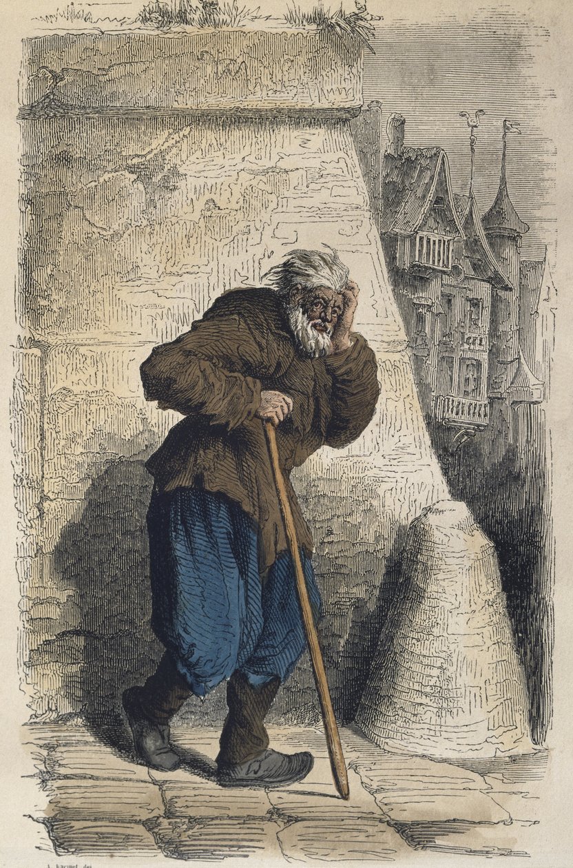 Tiggare, efter Jacques Callot (1592-1635), graverad av Adrien Lavieille (1818-62) (färggravyr) av Albert Charles August Racinet