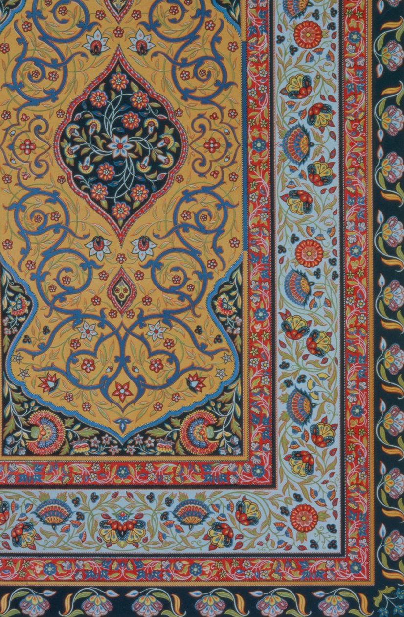 Persisk dekoration, ur "Polychrome Ornament", graverad av F. Durin, utgiven av Lemercier und C., Paris, 1869. av Albert Charles August Racinet