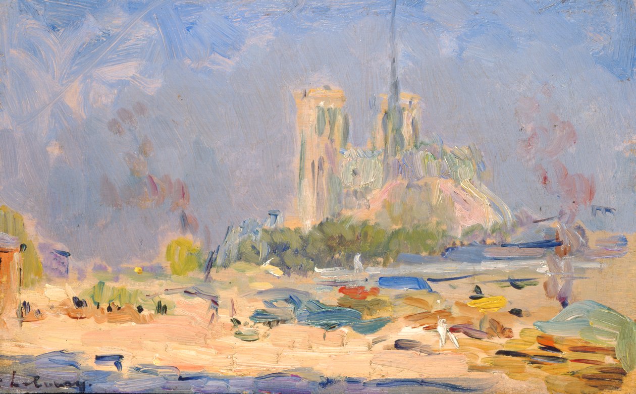 Quai de la Tournelle och Notre-Dame de Paris, 1884 av Albert Charles Lebourg