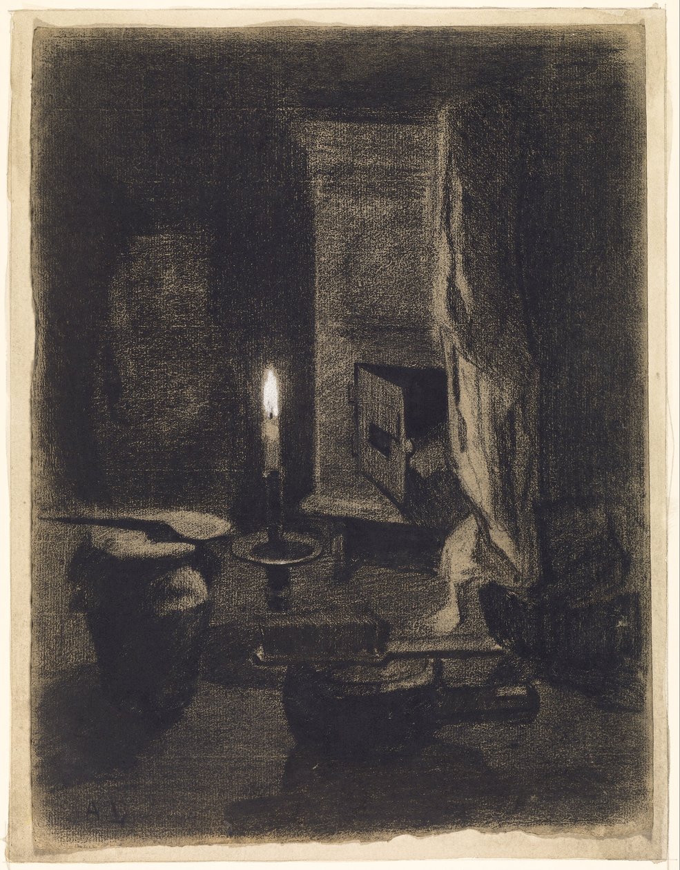 Stilleben med ljus av Albert Charles Lebourg