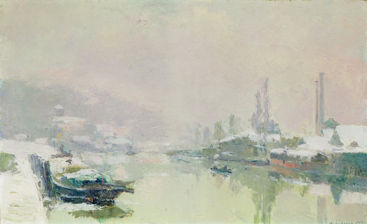Ile Lacroix under snö, 1893 av Albert Charles Lebourg