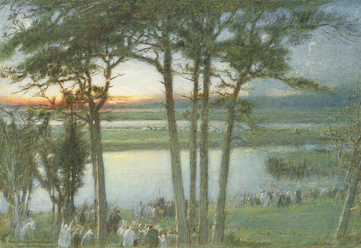 En indisk begravningsprocession av Albert Goodwin
