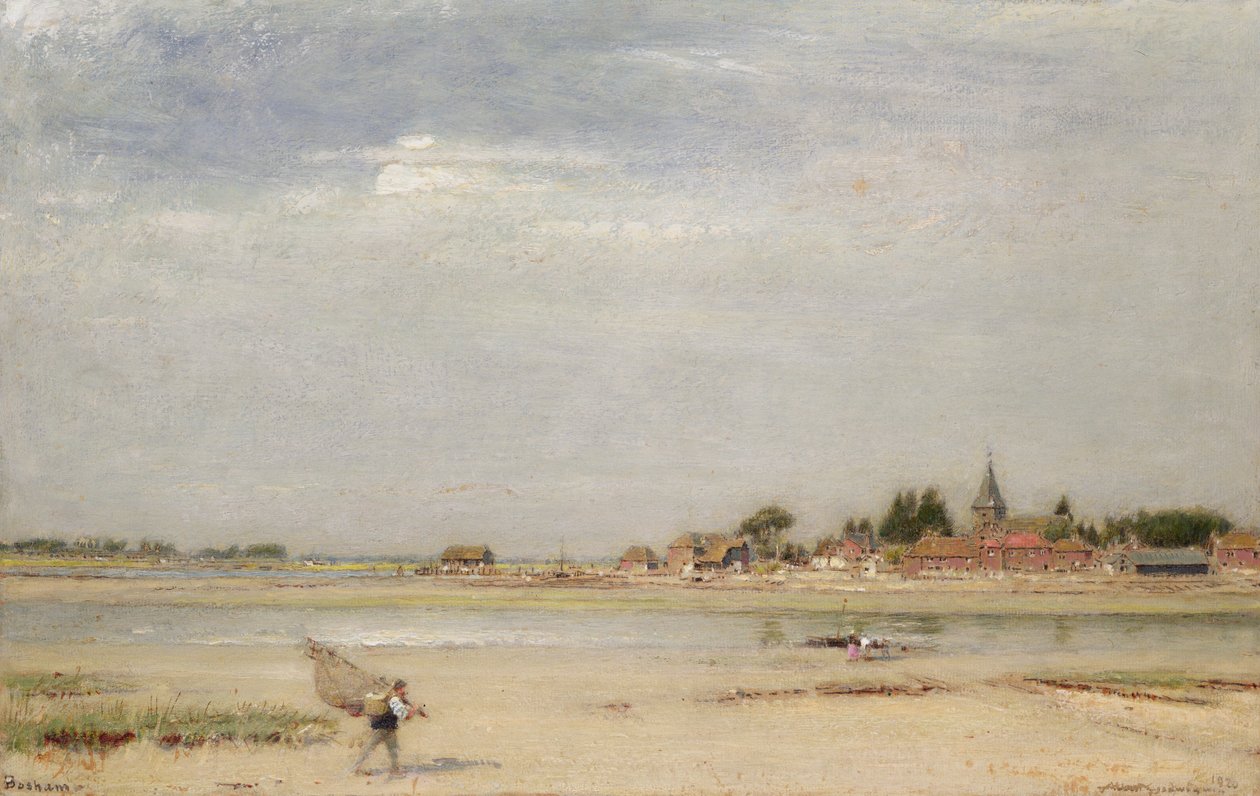 Bosham, 1920 (olja, wc, kroppsfärg och bläck på papper) av Albert Goodwin