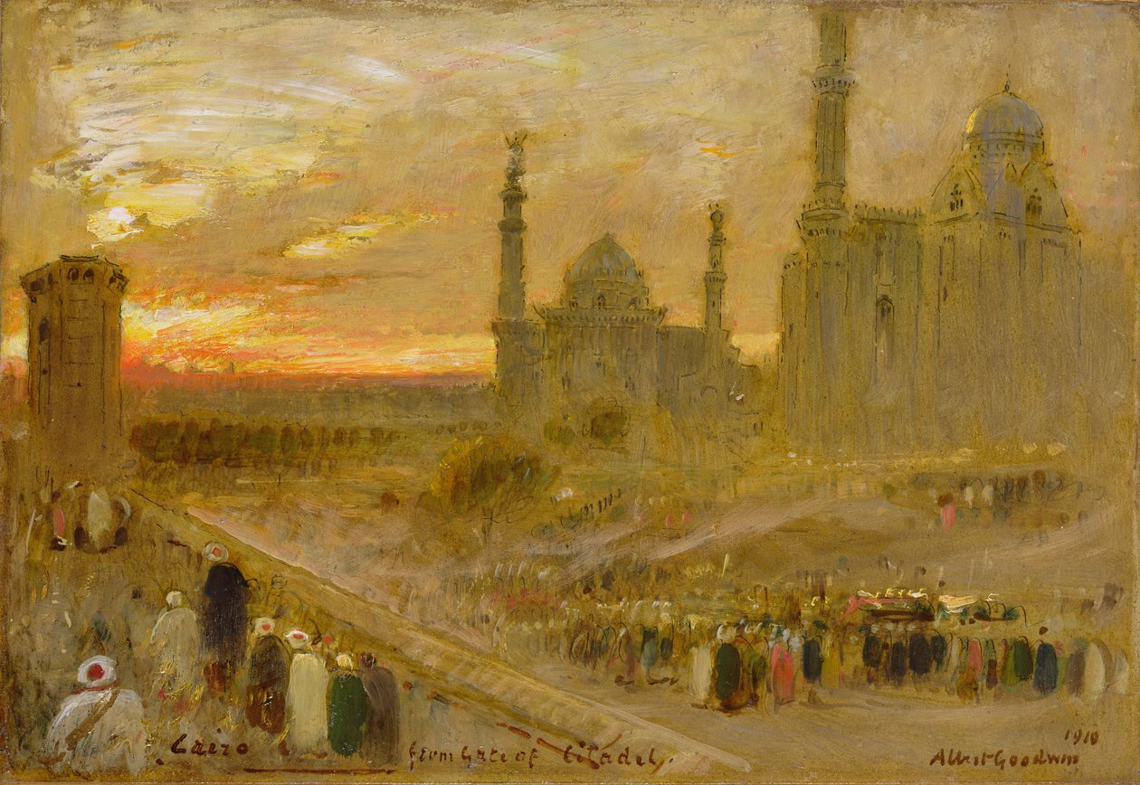 Kairo från porten till citadellet, 1910 av Albert Goodwin