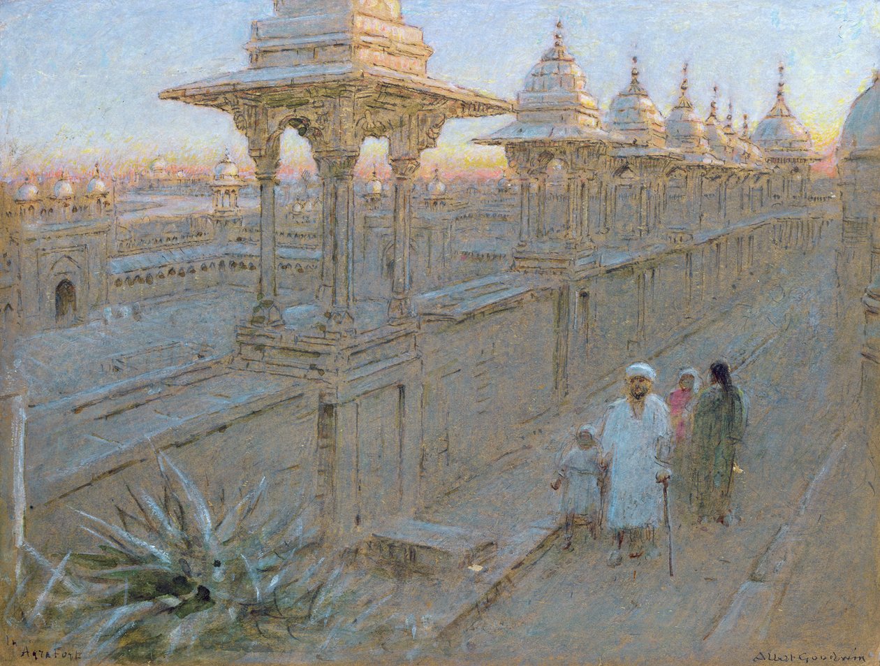 I Agra Fort (penna och bläck och akvarell på papper) av Albert Goodwin