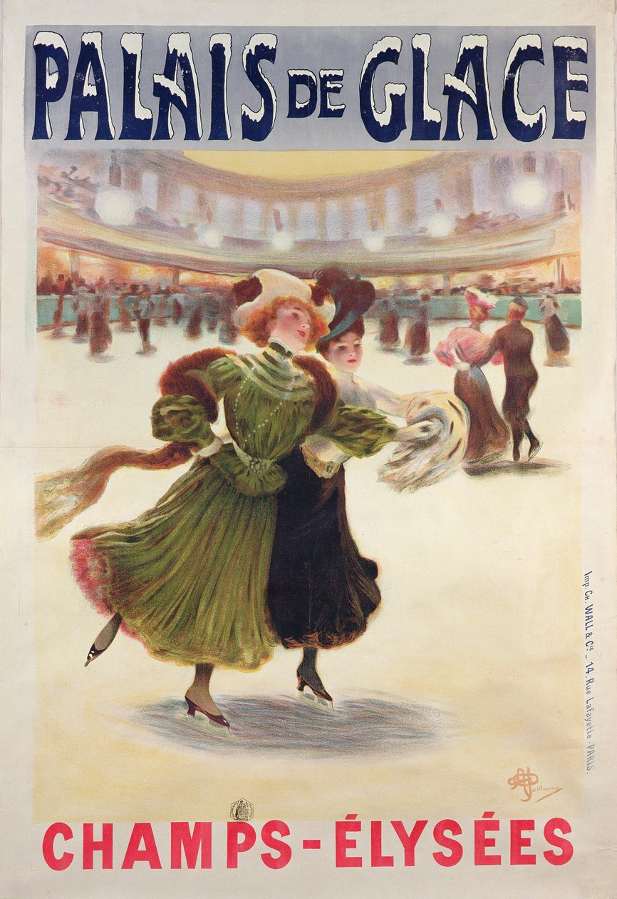 Affisch som annonserar ishallen Palais de Glace på Champs-Elysees av Albert Guillaume