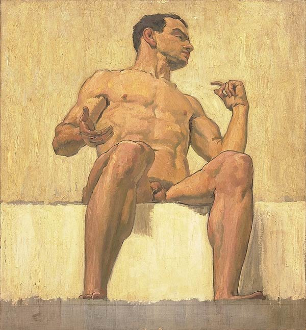  Sitzender Mannerakt av Albert Maennchen