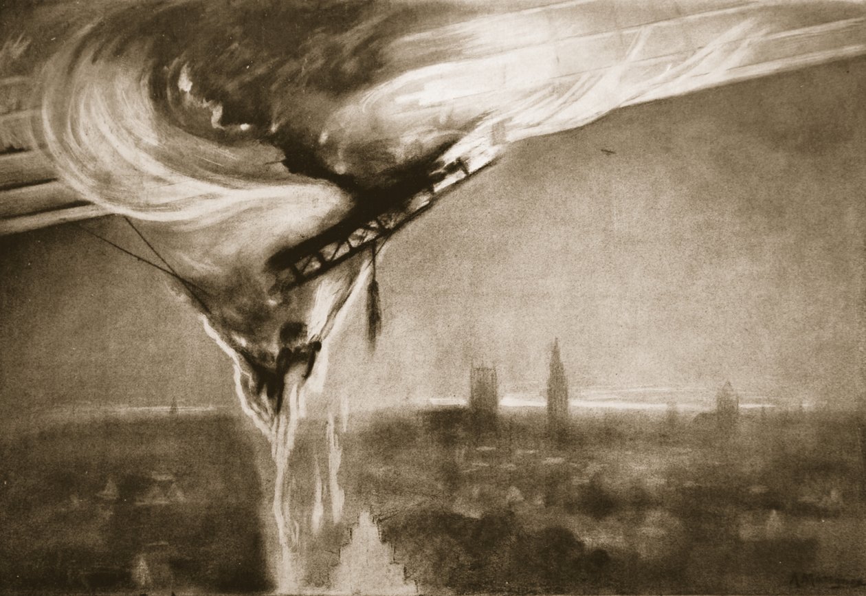 Zeppelinarna faller, 1915 av Albert Matignon
