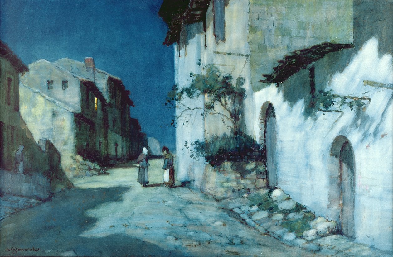 Spansk bysamtal av Moonlight av Albert Moulton Foweraker