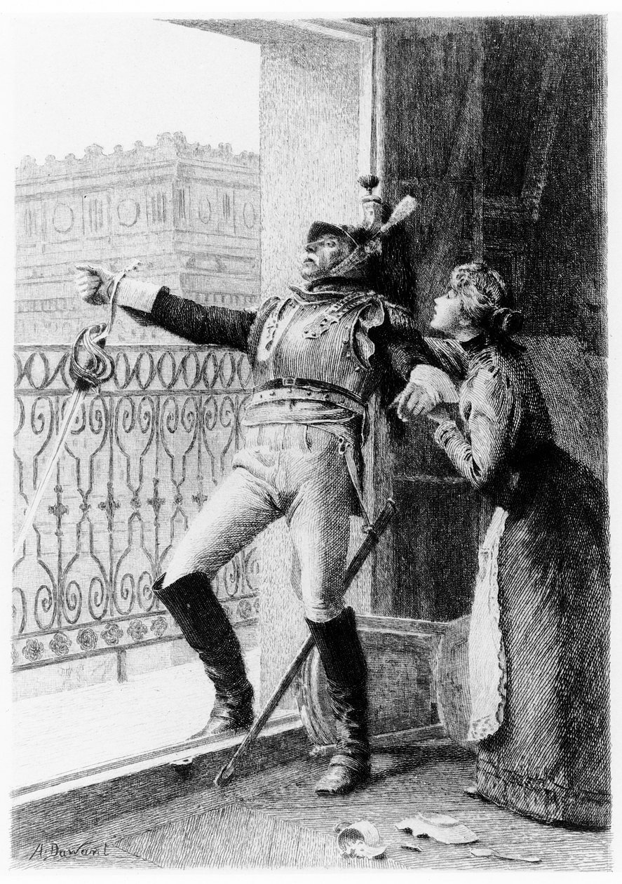 Illustration från "Belägringen av Berlin", novell ur "Contes du Lundi" av Alphonse Daudet. av Albert Pierre Dawant
