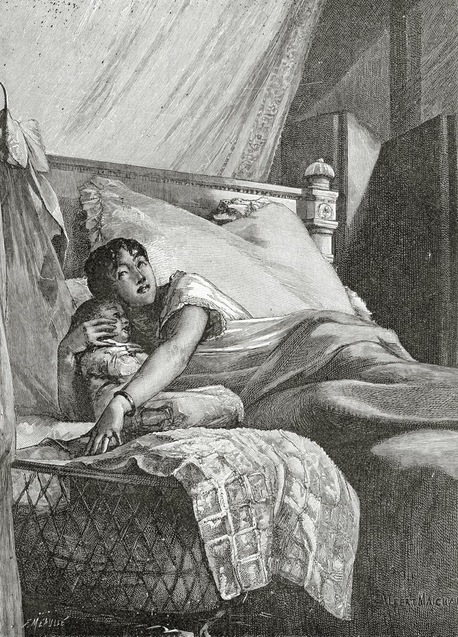Le Revenant, 1800-talet (bw gravyr) av Albert Pierre Rene Maignan