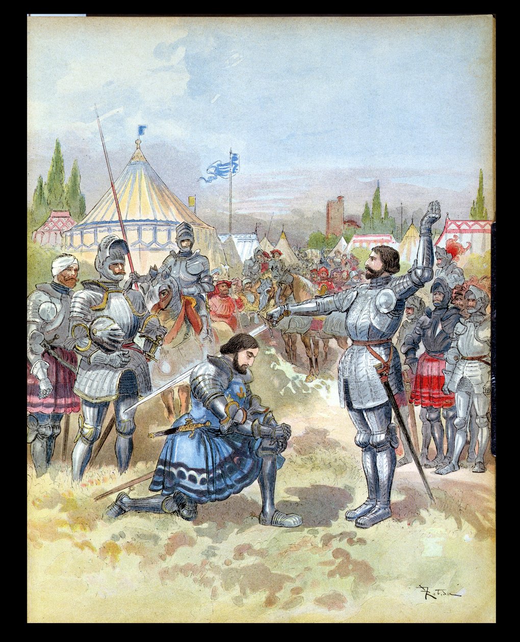 Pierre du Terrail (1476-1524) Riddare av Bayard riddare Francis I (1494-1547) 1909 av Albert Robida