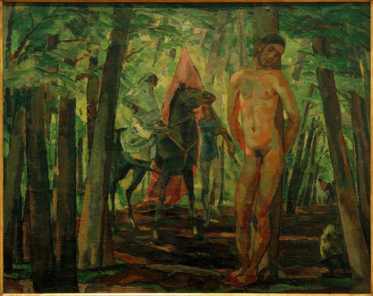 Sebastian med ryttare I av Albert Weisgerber