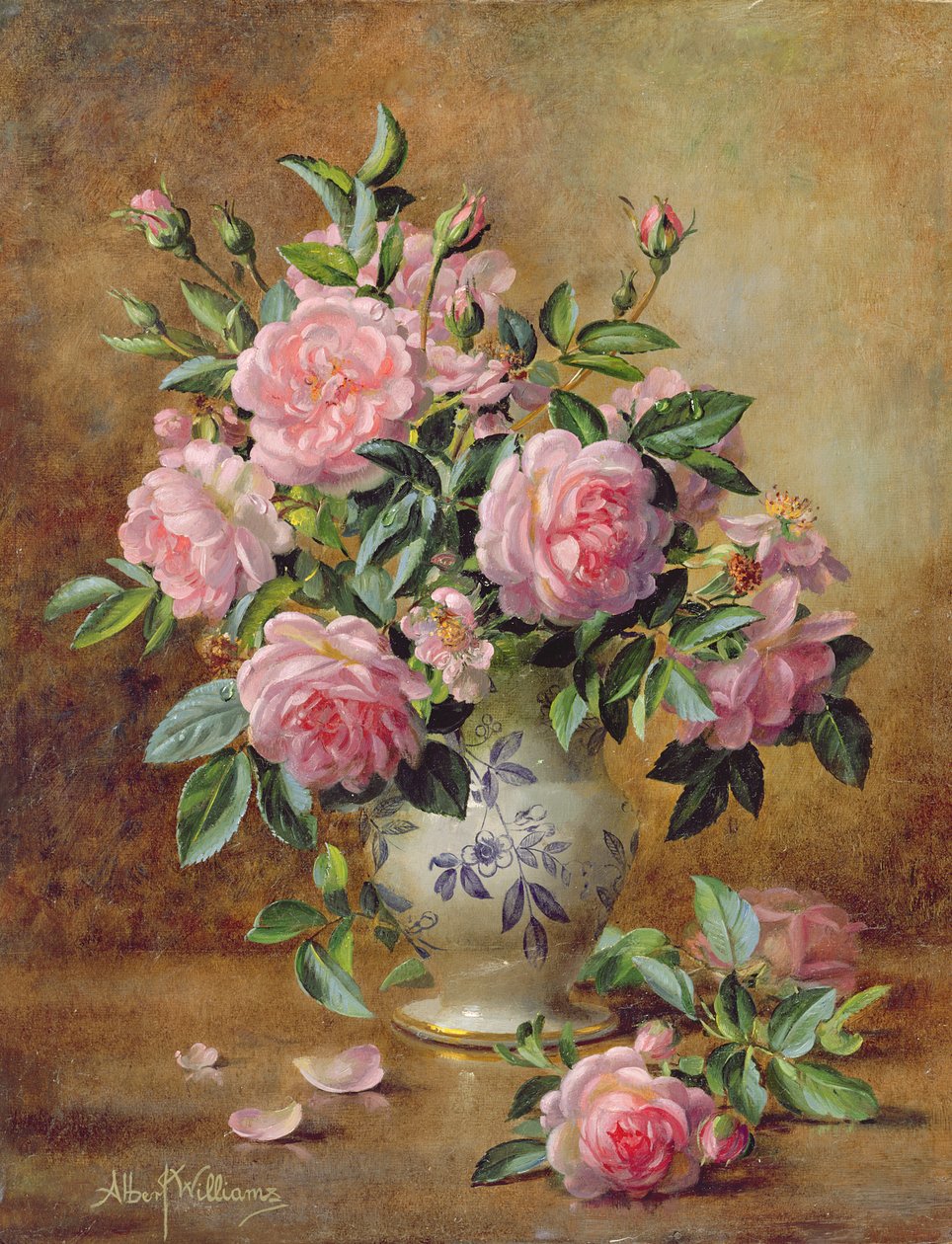 Ett medley av rosa rosor av Albert Williams