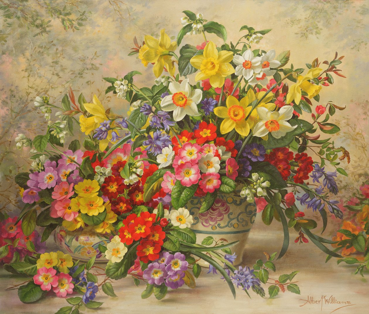 AB2962 Vårblommor och Poole Pottery, nr 2 av Albert Williams