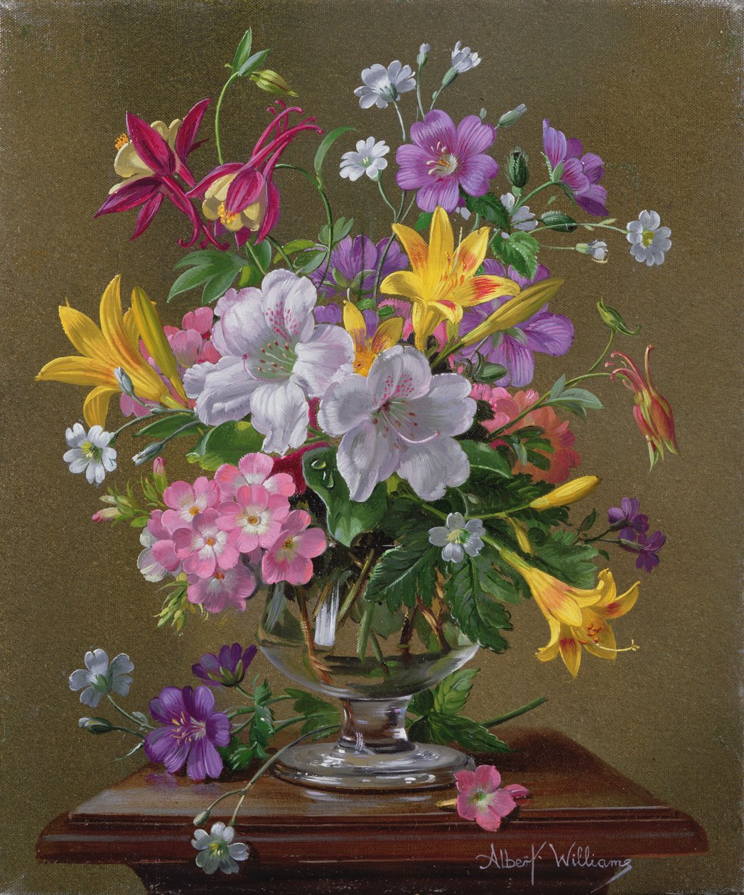 AW214 Sommararrangemang i glasvas av Albert Williams