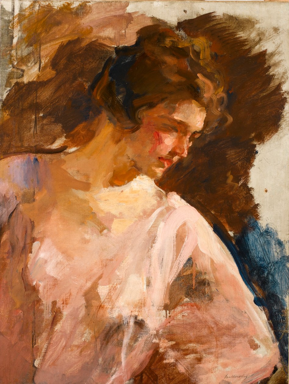 Porträtt av en ung kvinna, ca 1900 av Albert de Belleroche