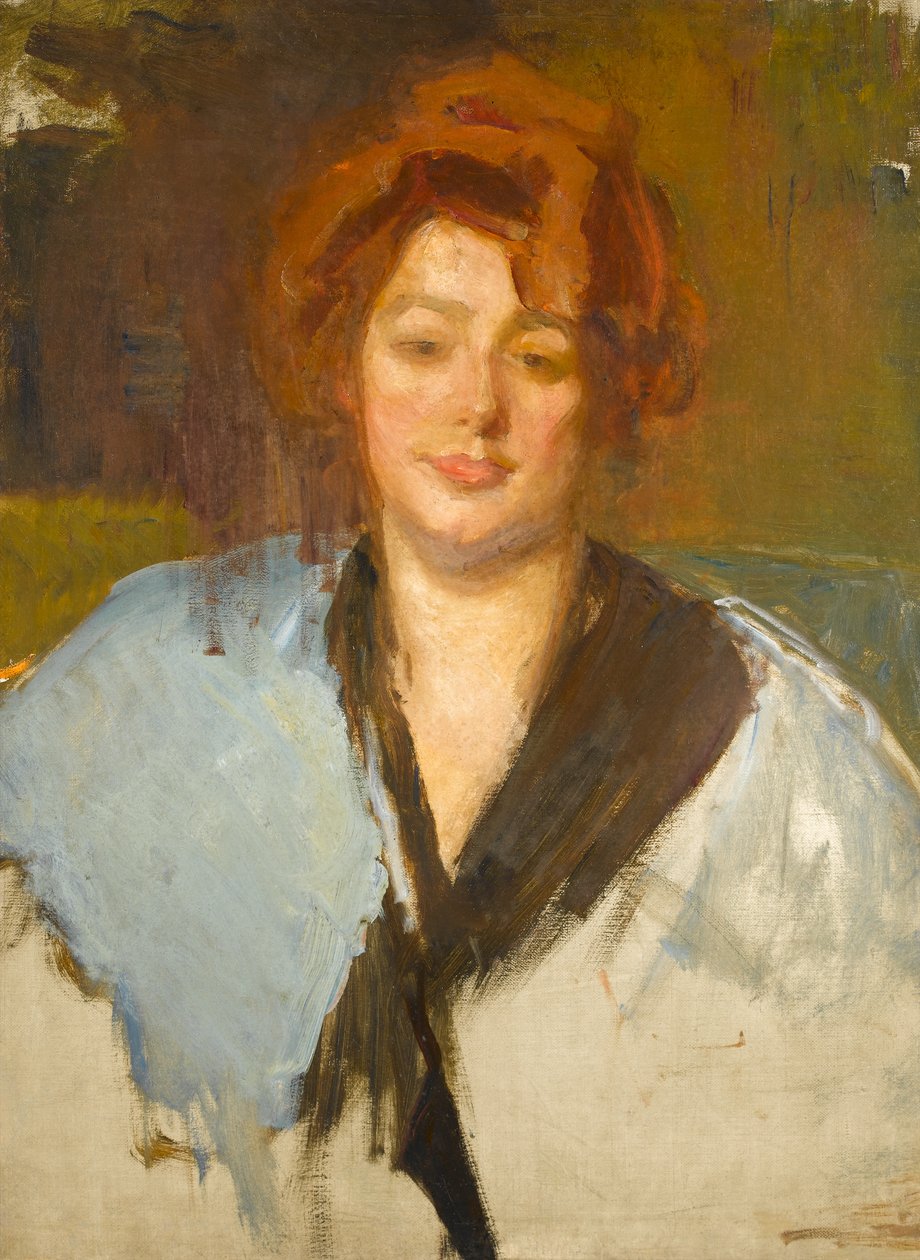 Porträtt, troligen av Alice Millbank, konstnärens mor. av Albert de Belleroche