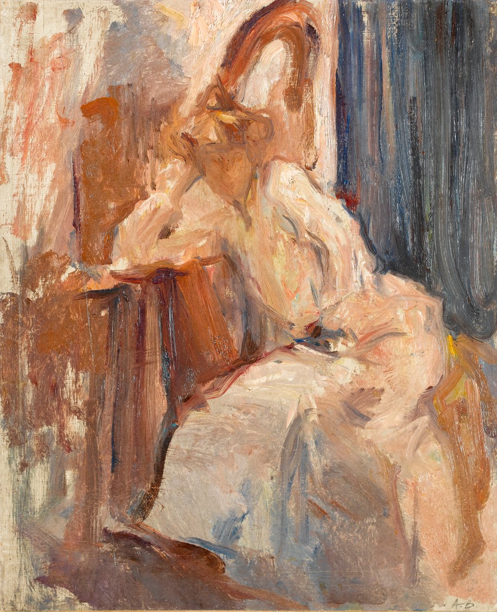 Sittande kvinna med harpa, c.1890 av Albert de Belleroche