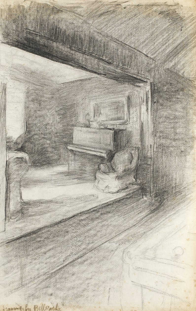 The Artists Sitting Room, ca 1890 (svart krita på papper) av Albert de Belleroche