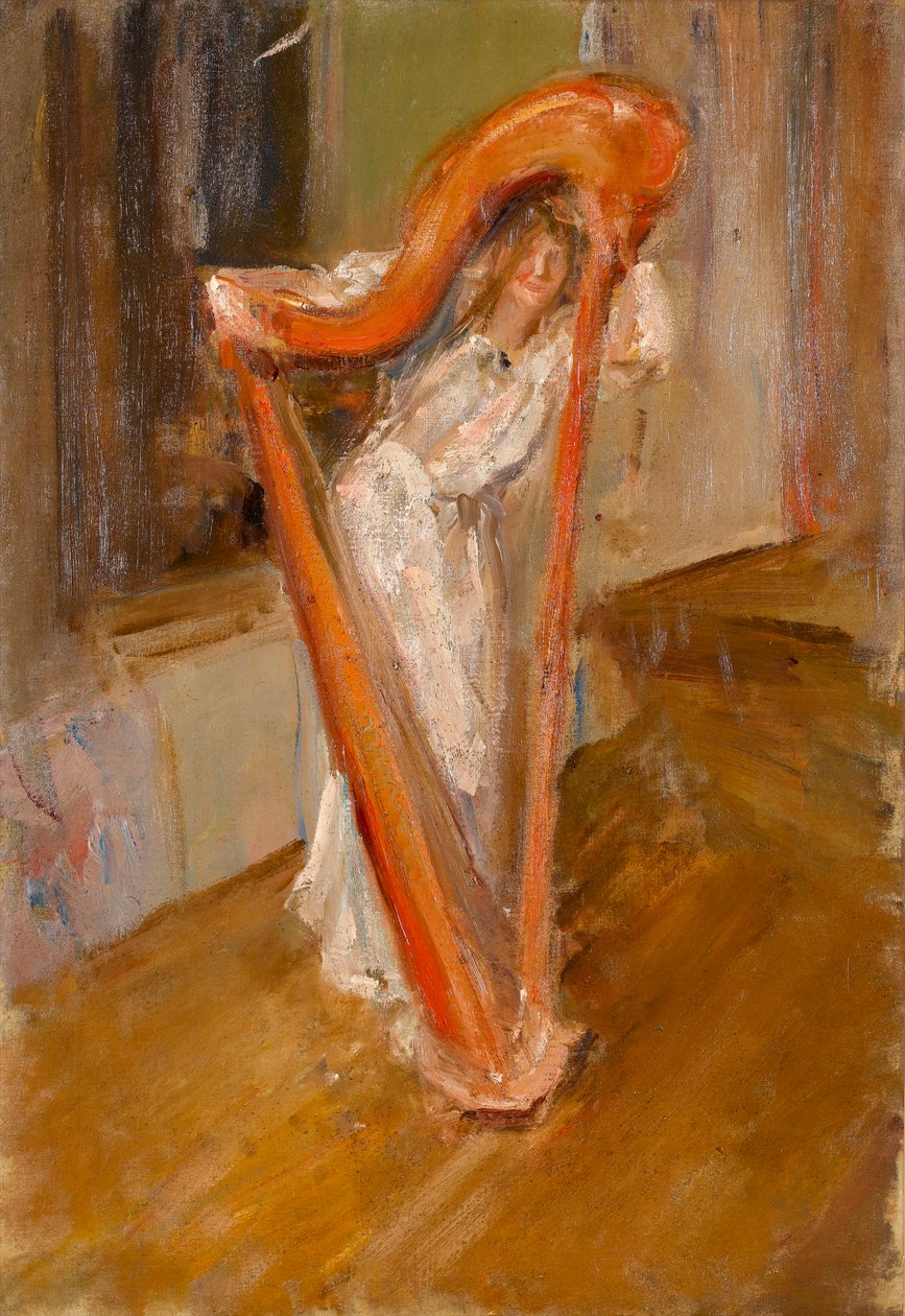 Kvinna med harpa, 1903 av Albert de Belleroche