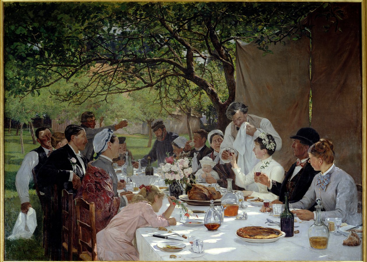 Bröllopsmåltid i Yport Målning av Albert Fourie (1854-1937) 1886 Sön. 3,89x2,53 m Rouen, musee des Beaux Arts av Albert Auguste Fourie