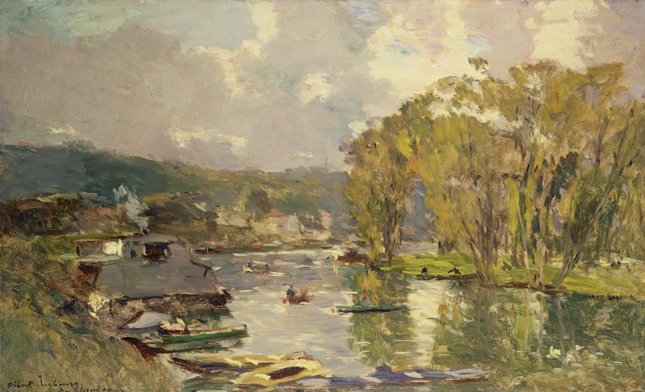 Längs Seine vid Meudon, ca 1893 (olja på duk) av Albert Charles Lebourg
