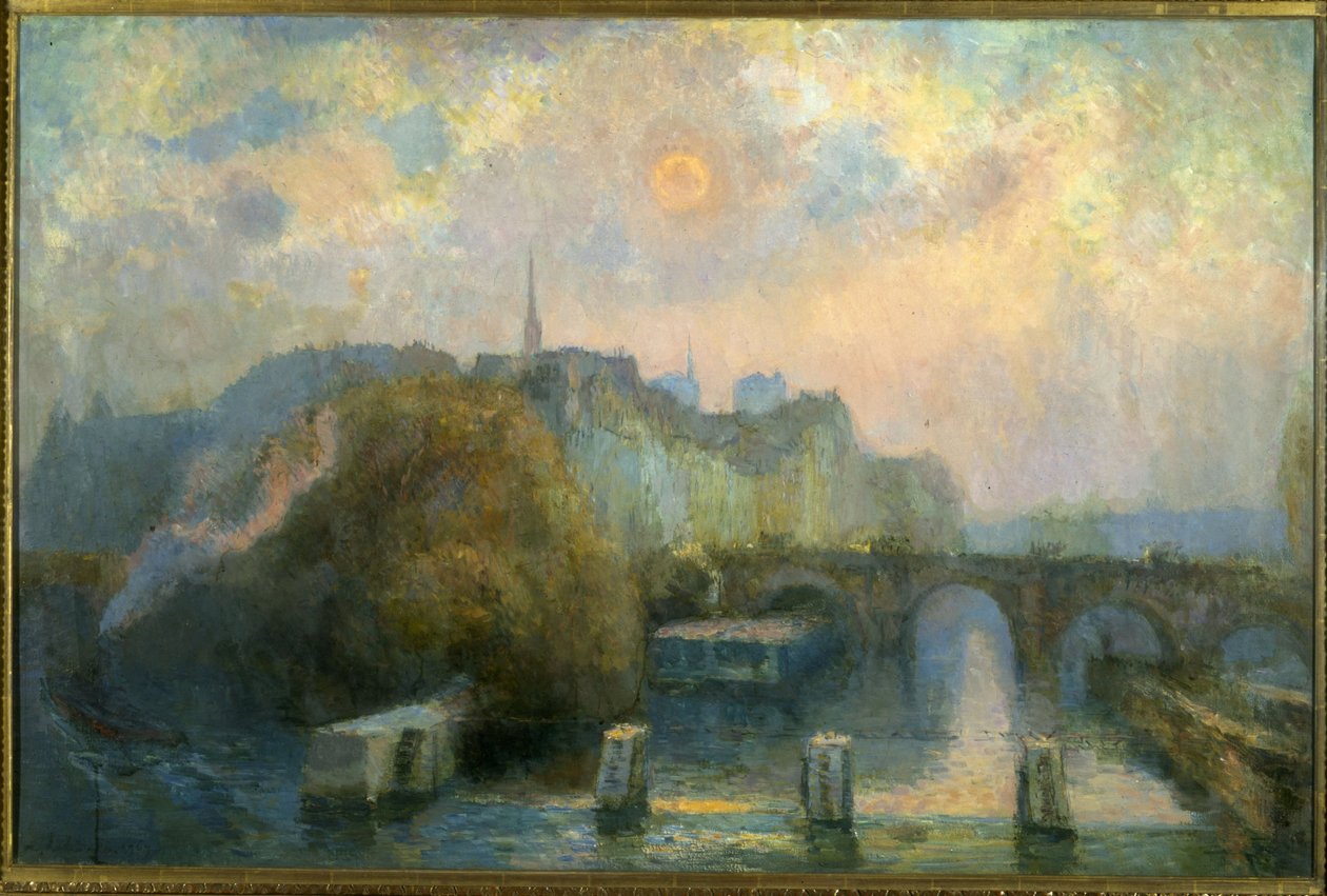 La Cité, Paris, höstmorgon av Albert Charles Lebourg