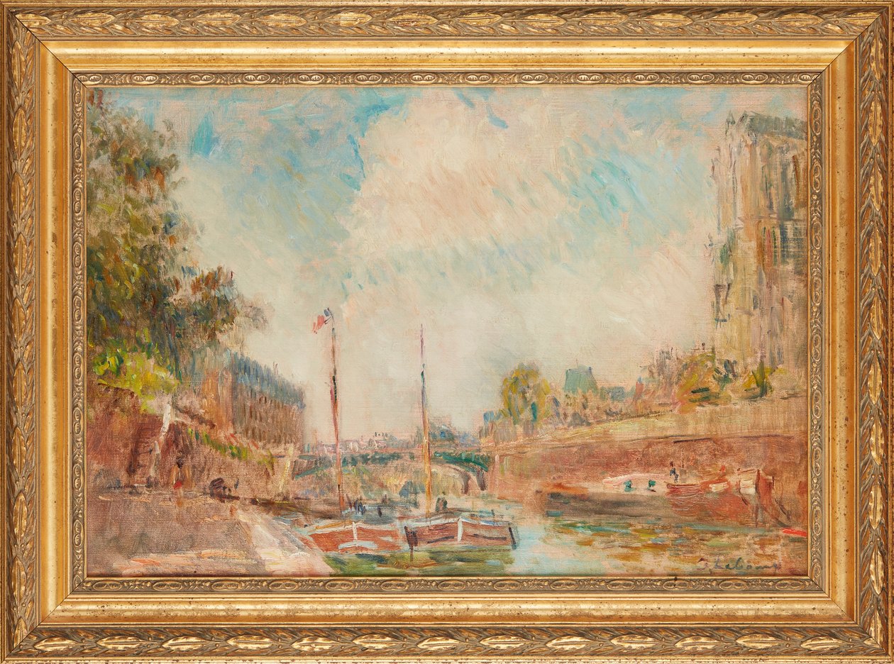 Notre-Dame från Seinen (olja på duk) av Albert Charles Lebourg