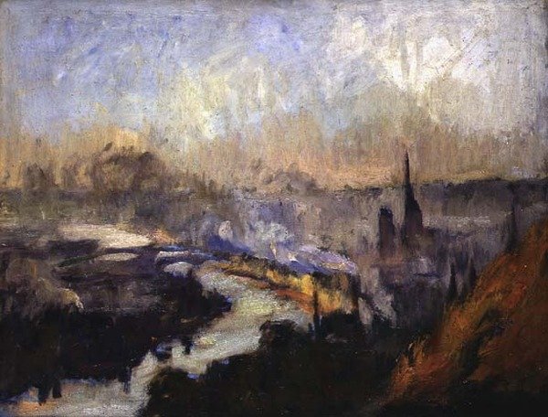 St. Catherine Mountain (olja på duk) av Albert Charles Lebourg