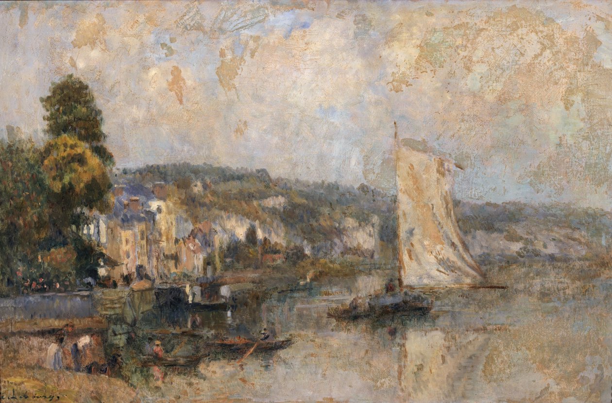 Seine vid La Bouille, nära Rouen, ca 1904 (olja på duk) av Albert Charles Lebourg