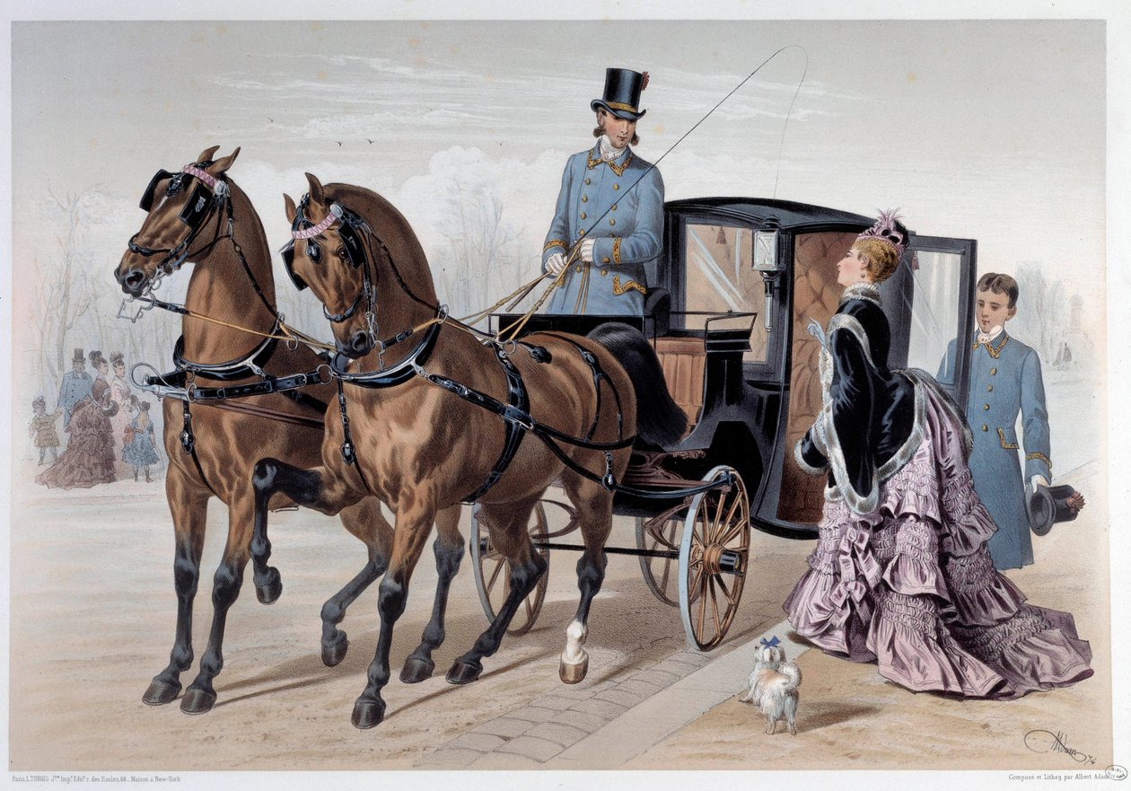Coupe nådd av engelska hästar Tryck av Albert Adam (1833-?) 1874 Paris, Musee Carnavalet av Albert Adam