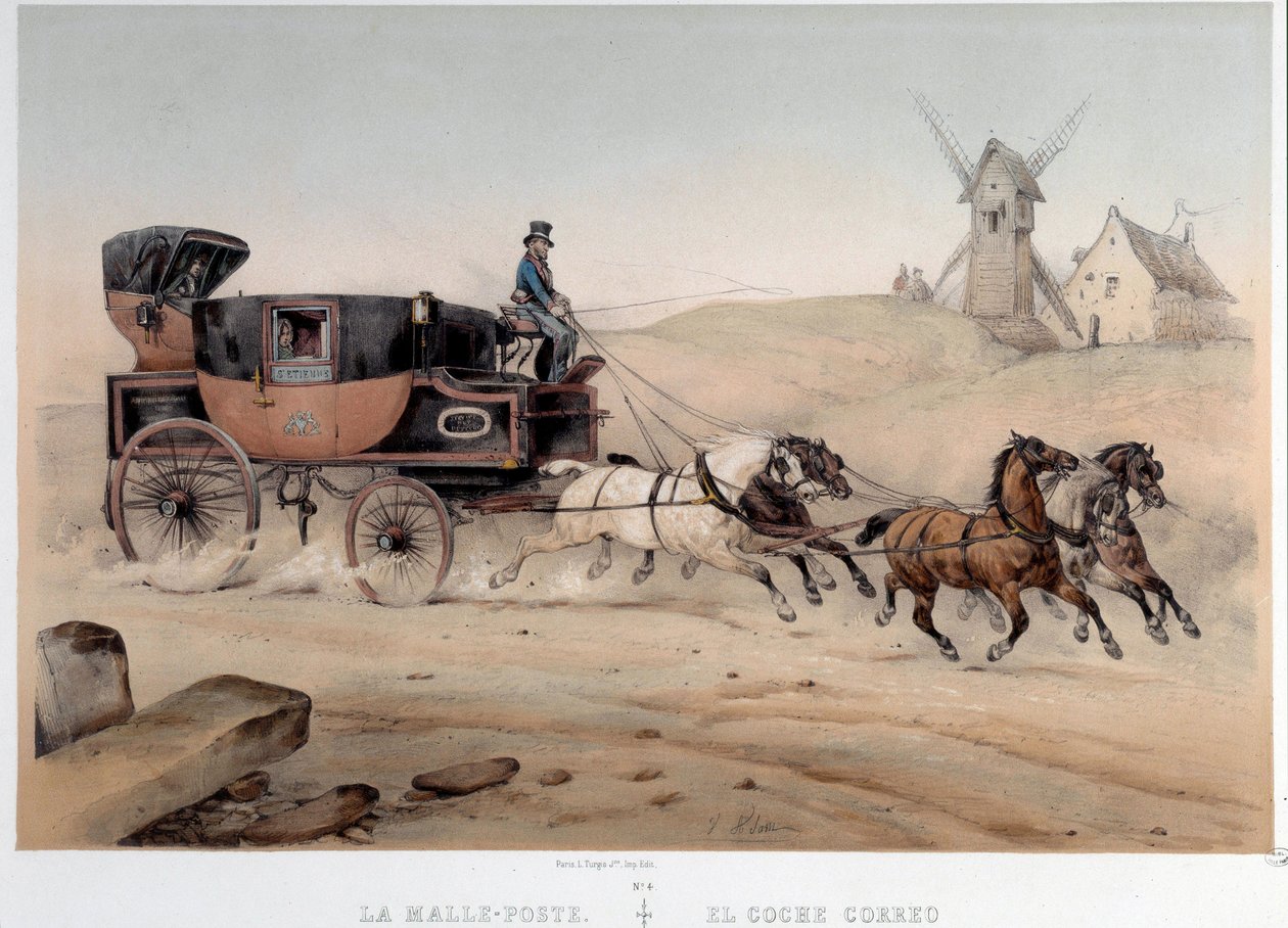 Stamstolpen som förtjänar staden Saint Etienne Litografi av Albert Adam (1833-?) 1800-talets Paris, Musee Carnavalet av Albert Adam