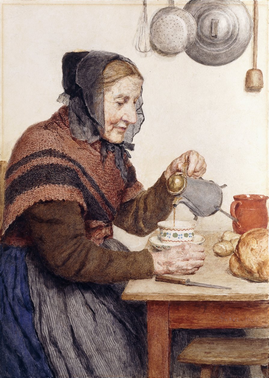 Farmor med kaffe, 1904 av Albert Anker