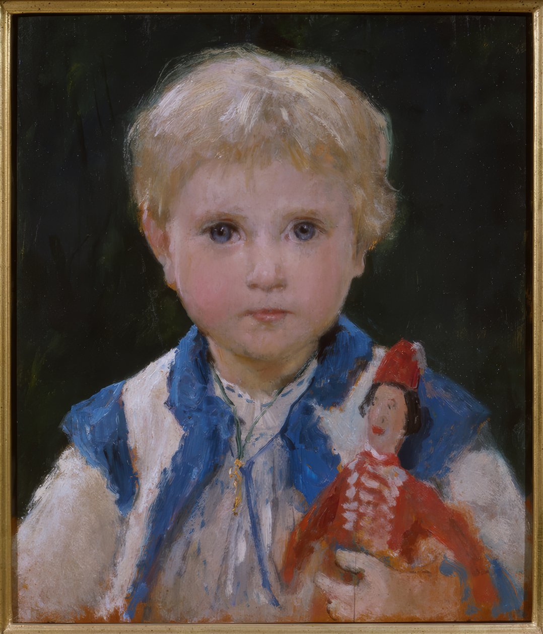 Flicka med hoppkäpp av Albert Anker