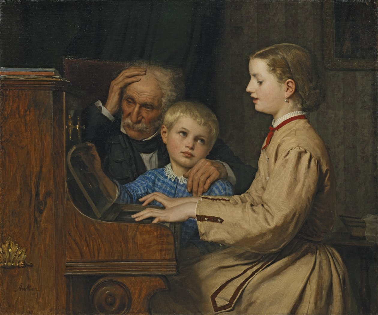 Hemlandets sång, 1874 av Albert Anker