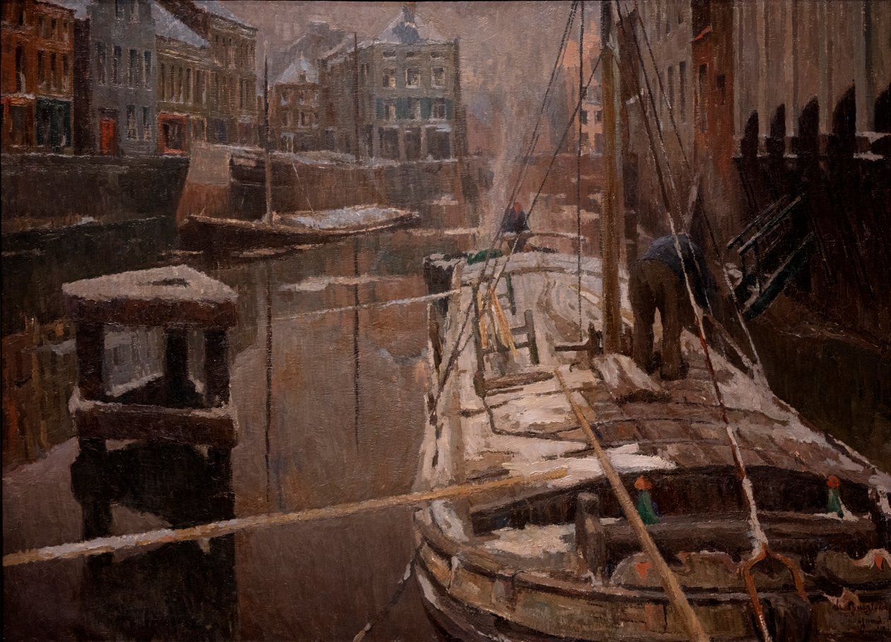 Pråmar i snön av Albert Baertsoen