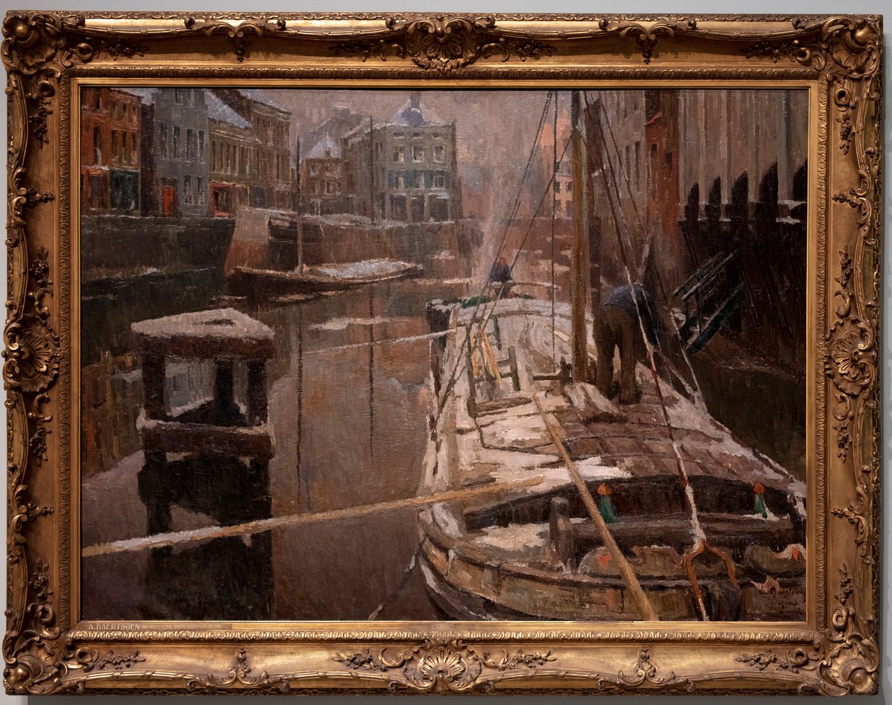 Pråmar i snön av Albert Baertsoen