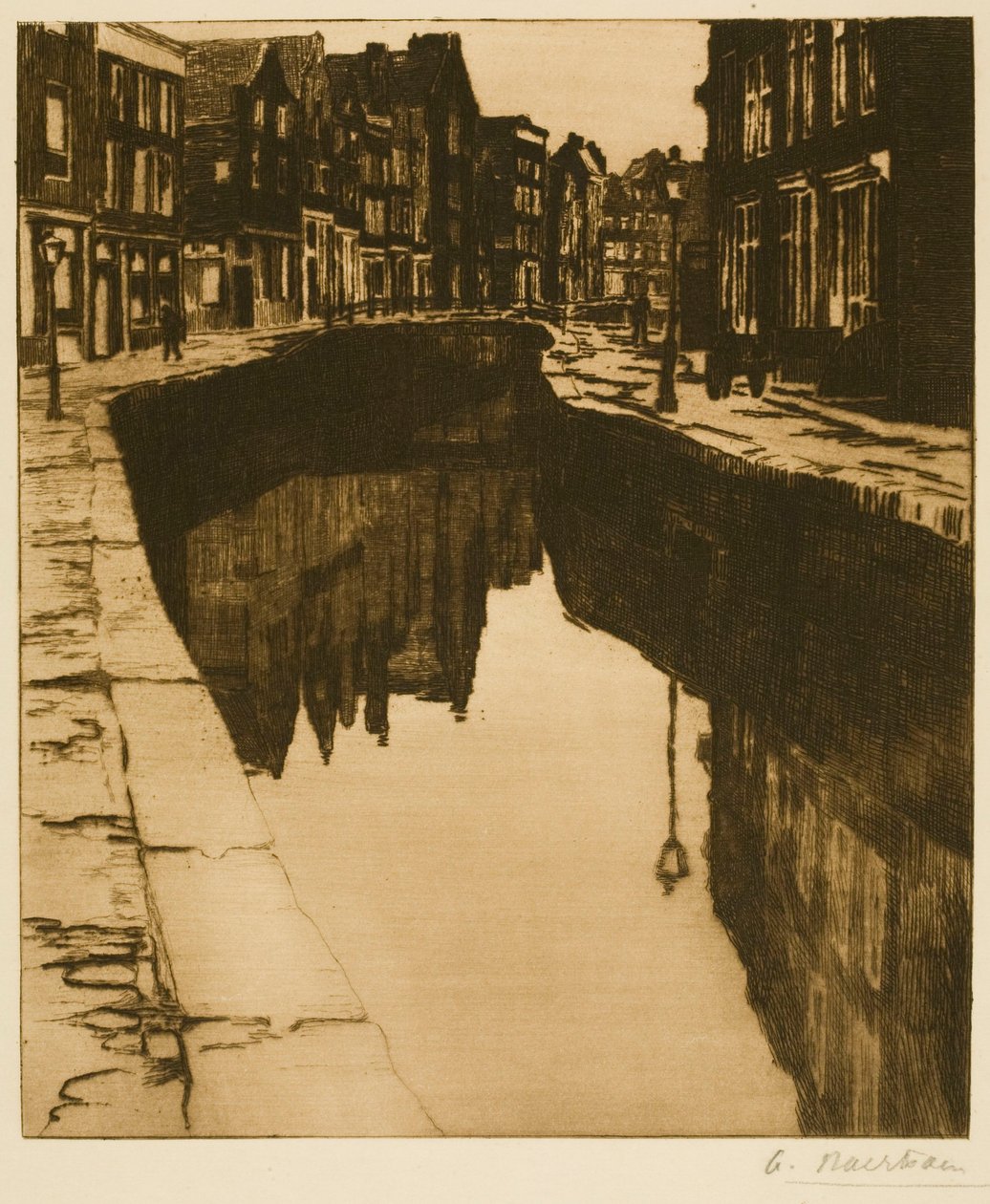 Kromboomssloot i Amsterdam (II) av Albert Baertsoen