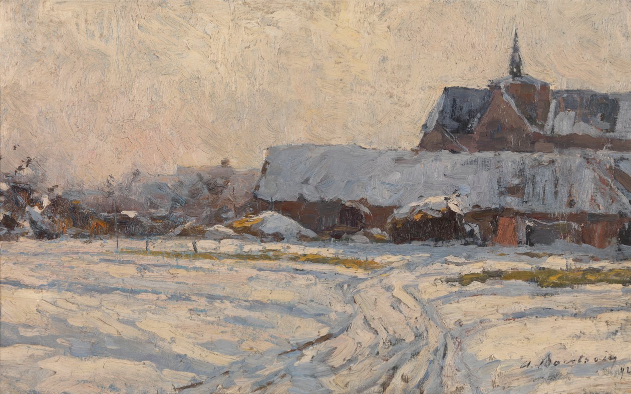 Snö, på eftermiddagen (By under snön) av Albert Baertsoen