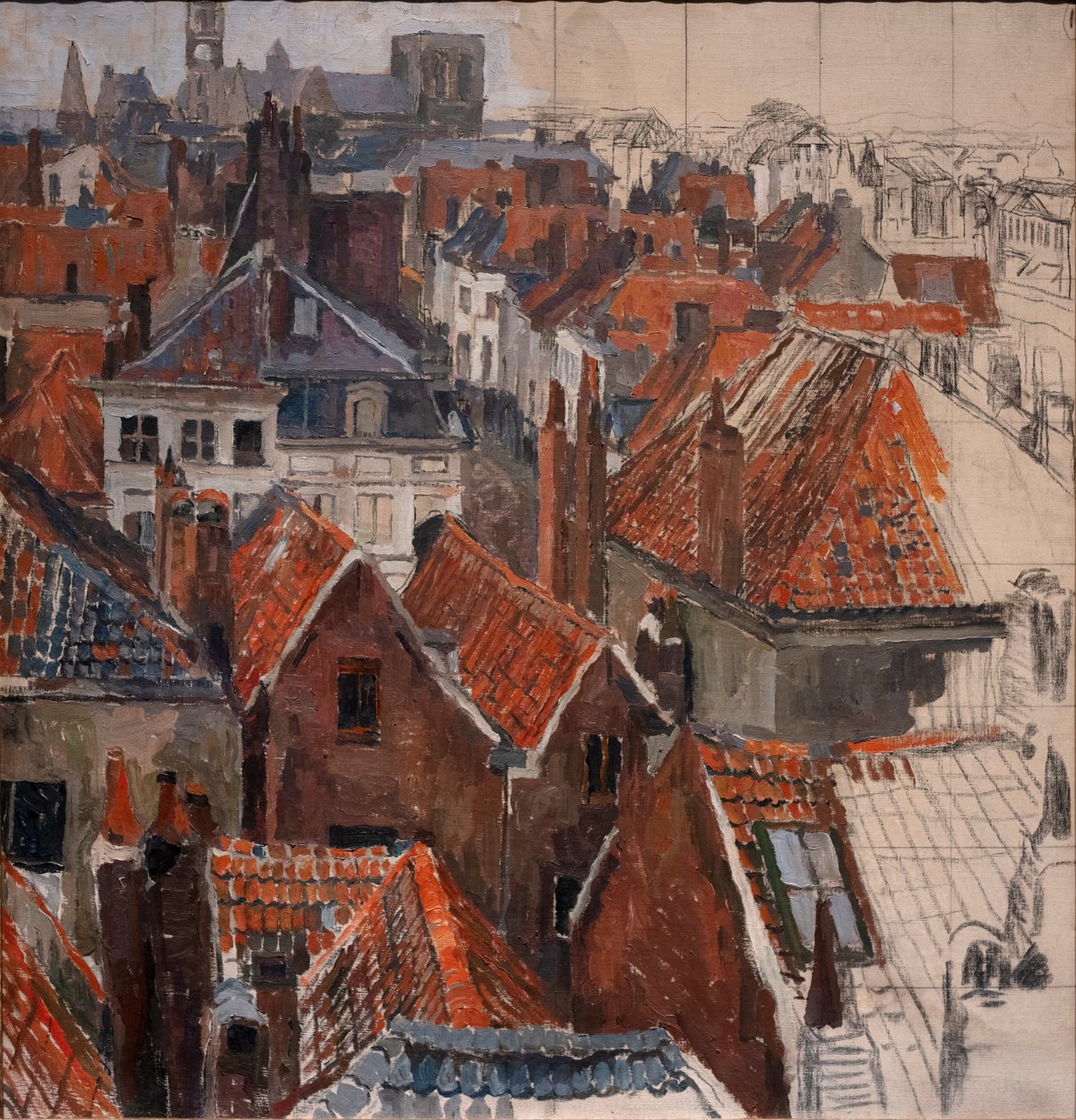 Taken i Gent (oavslutad version), c.1920-22 (olja på duk) av Albert Baertsoen