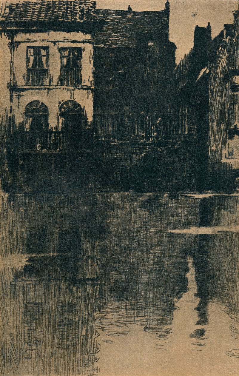Gamla hus vid vattnet, c 1886-1906, 1906-7 av Albert Baertsoen
