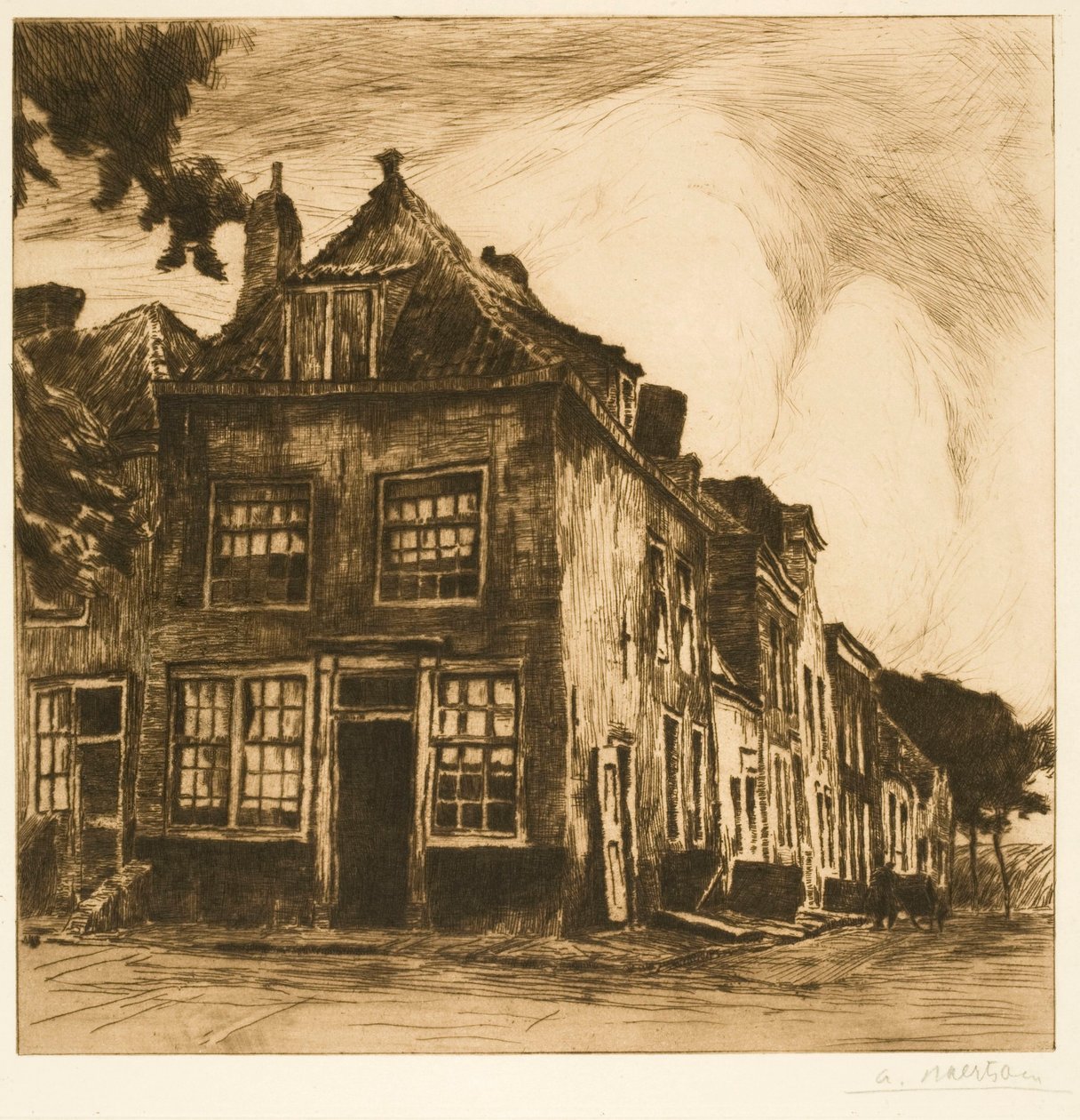Hus i Zeeland (Gamla hus i Middelburg) av Albert Baertsoen